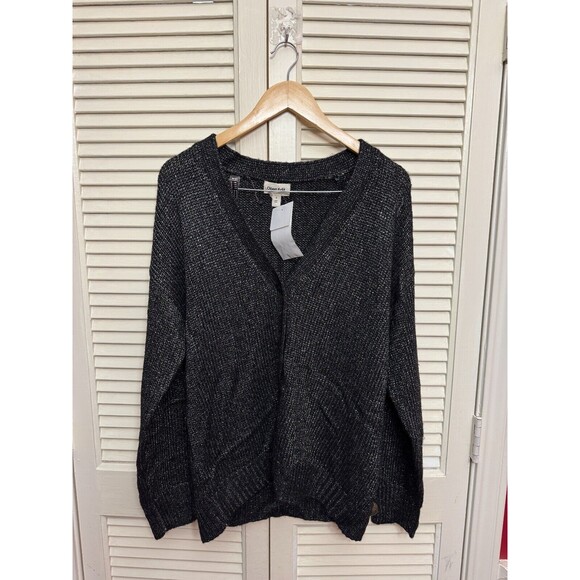 Open Edit Button Cardigan Sweater Gray Size Small - Picture 1 of 7